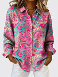 Blanca™ | Blusa abotonada con estampado de Paisley