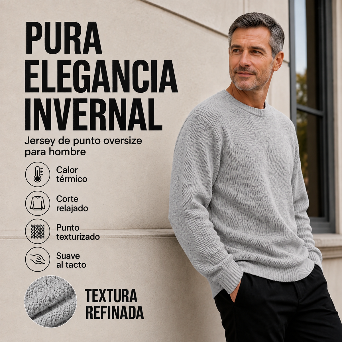 Roberto | Jersey de cuello redondo y manga larga
