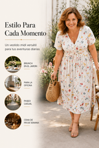 Rosa | Vestido floral con escote en V