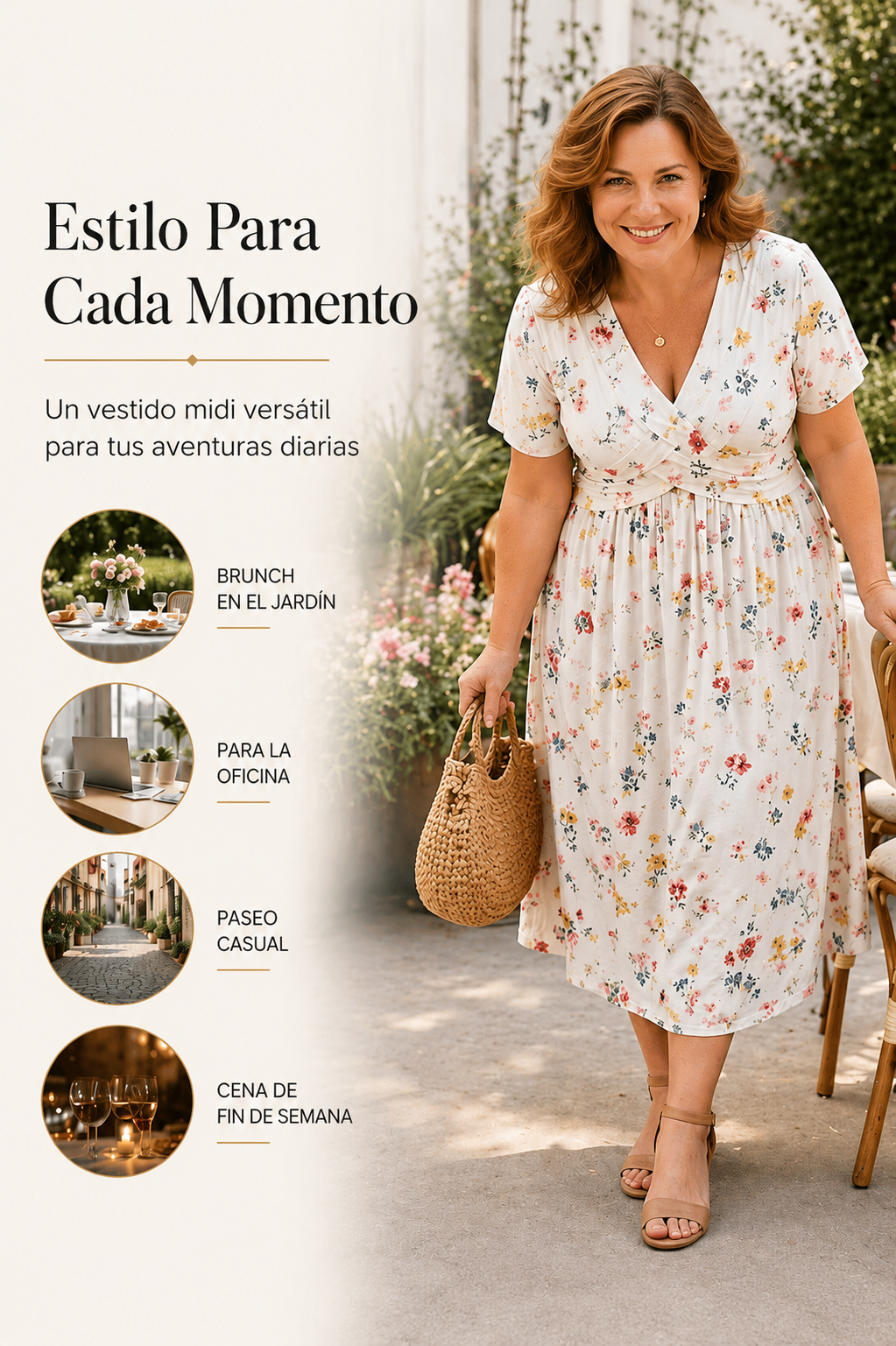 Rosa | Vestido floral con escote en V