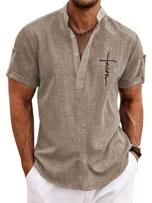 Jesús | Camisa Elegante Cuello Mao