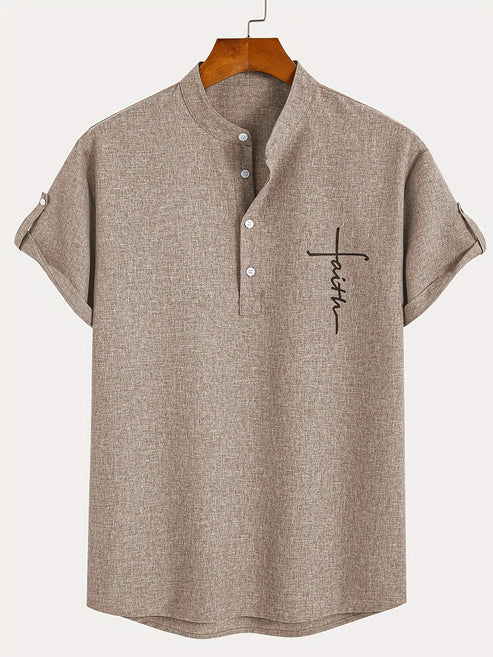 Jesús | Camisa Elegante Cuello Mao