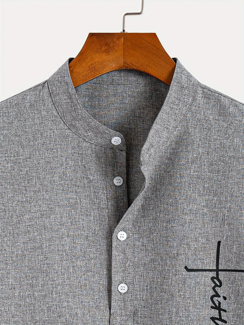 Jesús | Camisa Elegante Cuello Mao