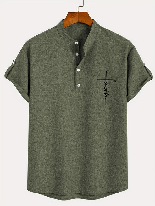 Jesús | Camisa Elegante Cuello Mao
