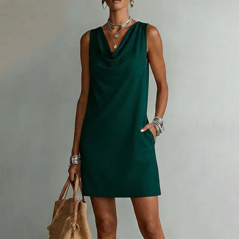 Valentina | Vestido entallado escote drapeado