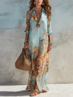 Silvia | Vestido tipo camisa Mediterráneo