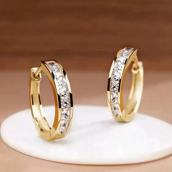 Pendientes Aro Chic Oro y Cristal