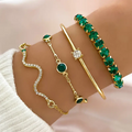 Set de Pulseras Vintage Circonia Verde