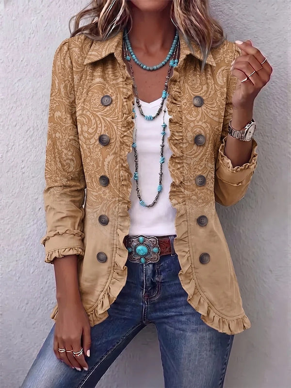 Cristina | Chaqueta con volantes y estampado de estilo western