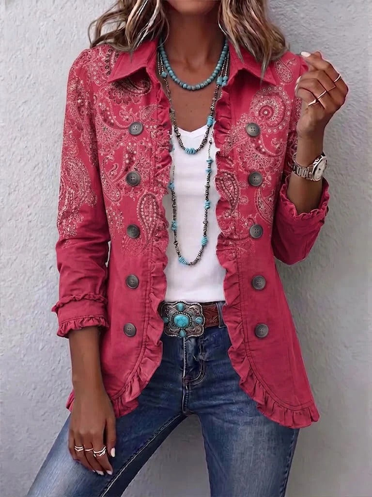 Ana | Chaqueta con volantes y estampado paisley vintage