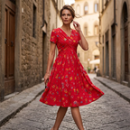 Rosa | Vestido floral con escote en V