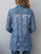 Laura | Chaqueta tipo blazer con paneles de encaje floral