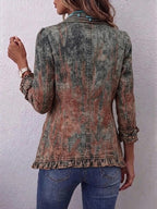 Berta | Chaqueta con volantes y estampado texturizado degradado vintage