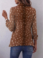Noa | Chaqueta bohemia con volantes y estampado animal