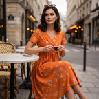 Rosa | Vestido floral con escote en V