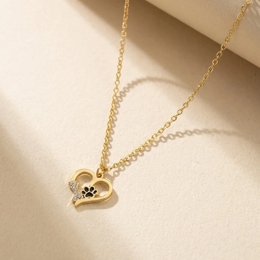 Blanca™ | Collar con huella de pata de perro