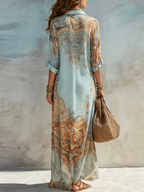 Silvia | Vestido tipo camisa Mediterráneo