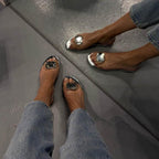 Blanca | Sandalias transparentes para mujer con piedra
