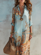 Silvia | Vestido tipo camisa Mediterráneo