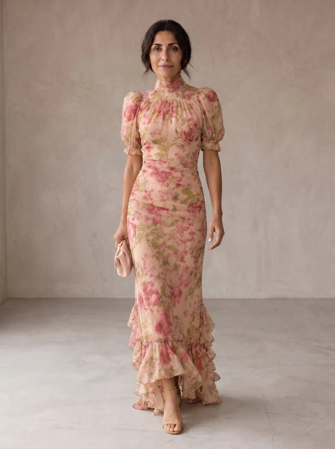 Rosario | Vestido largo de gasa floral