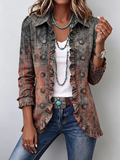 Berta | Chaqueta con volantes y estampado texturizado degradado vintage