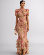 Rosario | Vestido largo de gasa floral