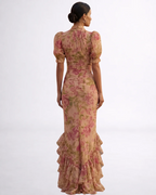Rosario | Vestido largo de gasa floral