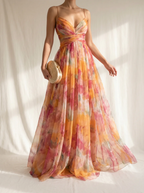 Gisela | Vestido largo con estampado floral encantador