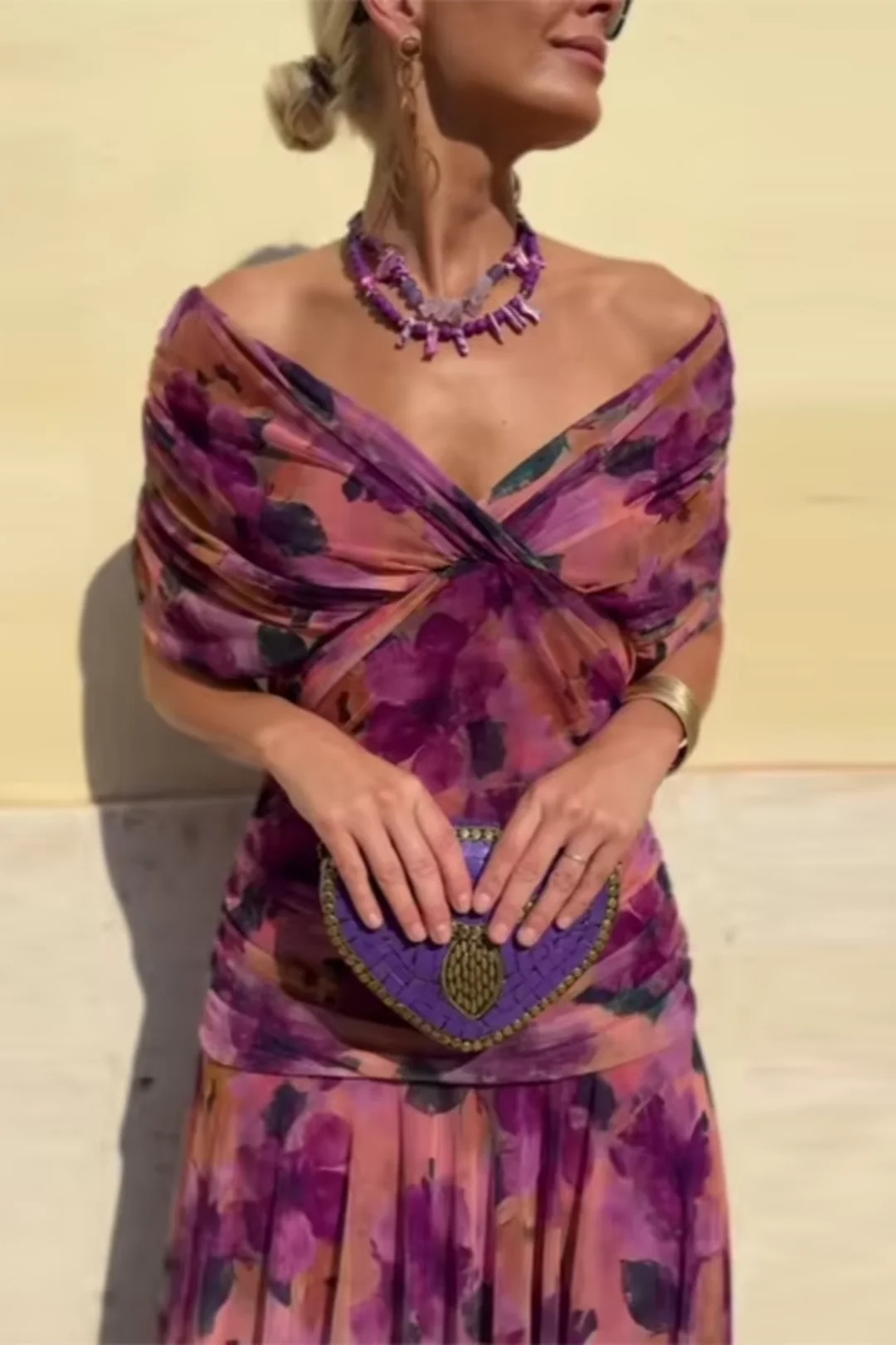 Carmen | Vestido de noche color coral