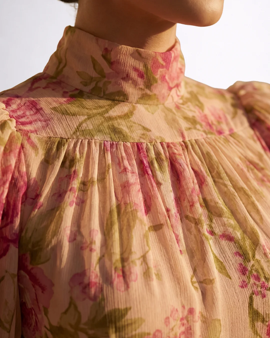 Rosario | Vestido largo de gasa floral