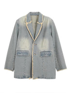 Diana | Blazer extragrande de estilo vintage con bordes sin rematar