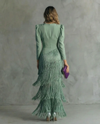 Maria | Elegante vestido con mangas con flecos